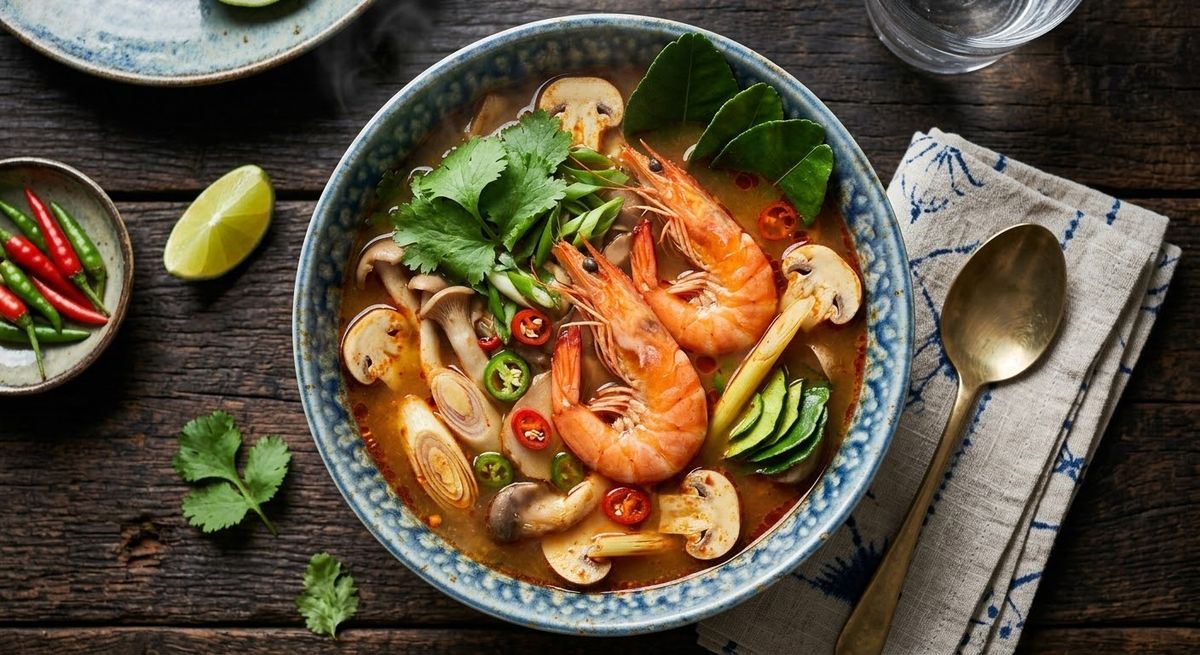 Tom Yum Goong med räkor
